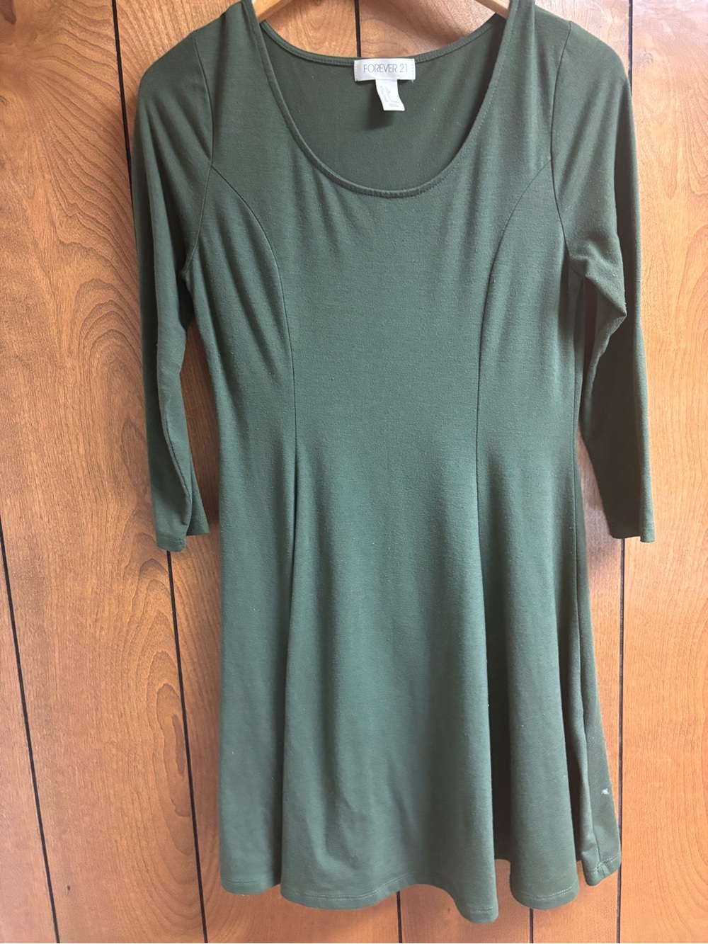 Forever 21 Women's Olive Green Scoop Neck Dress Top
